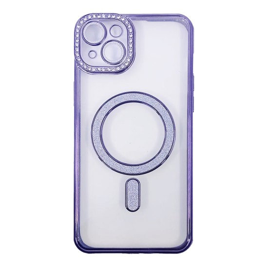 Magnetic Case with Camera Lens for Apple iPhone 15 Plus Purple Magnetic Case with Camera Lens for Apple iPhone 15 Plus Purple